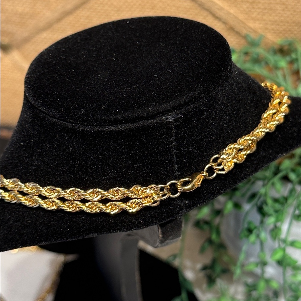 Goldtone Rope Chain Necklace - Picture 4 of 6